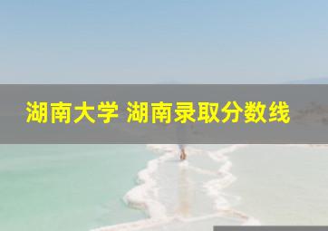 湖南大学 湖南录取分数线